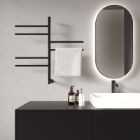 Полотенцесушитель электрический Vincea VTD-1S2 VTD-1S2CBE, ширина 43 см, высота 80 см, диммер, черный матовый