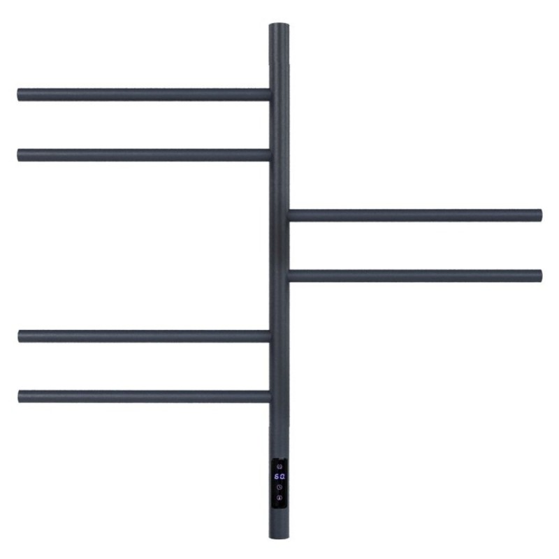 Полотенцесушитель электрический Vincea VTD-1S2 VTD-1S2CGE, ширина 43 см, высота 80 см, диммер, графит матовый