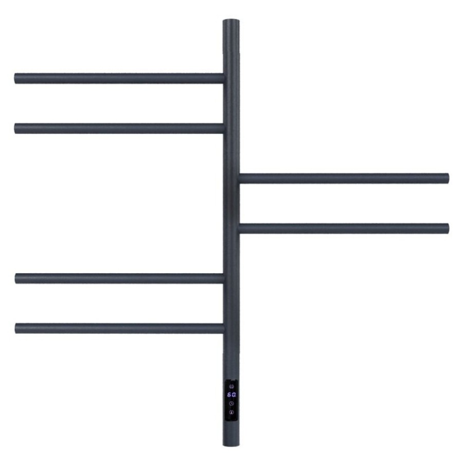 Полотенцесушитель электрический Vincea VTD-1S2 VTD-1S2CGE, ширина 43 см, высота 80 см, диммер, графит матовый