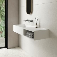 Раковина Vincea, 80 x 40 см, подвесная, искусственный камень, цвет белый матовый, VWB-6S180MW