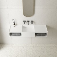 Раковина Vincea, 120 x 40 см, подвесная, искусственный камень, цвет белый матовый, VWB-6S212MW