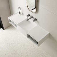 Раковина Vincea, 120 x 40 см, подвесная, искусственный камень, цвет белый матовый, VWB-6S212MW