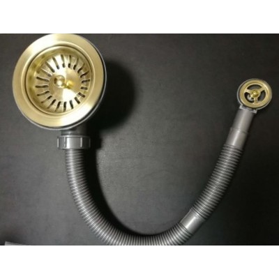 Выпуск для кухонной мойки Zorg PVD W 1, с переливом, цвет бронза