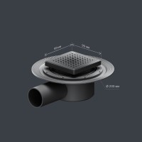 Дренажный трап Am.Pm MasterFlow W01BD-P11-010-01BM, 10 см, с перфорированной решеткой, цвет черный матовый