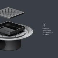 Дренажный трап Am.Pm MasterFlow W01BD-P11-010-01BM, 10 см, с перфорированной решеткой, цвет черный матовый