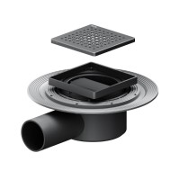 Дренажный трап Am.Pm MasterFlow W01BD-P11-010-01BM, 10 см, с перфорированной решеткой, цвет черный матовый
