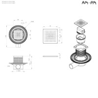 Дренажный трап Am.Pm MasterFlow W01BD-P11-010-01BM, 10 см, с перфорированной решеткой, цвет черный матовый
