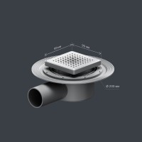 Дренажный трап Am.Pm MasterFlow W01BD-P11-010-01SB, 10 см, с перфорированной решеткой, цвет стальной матовый