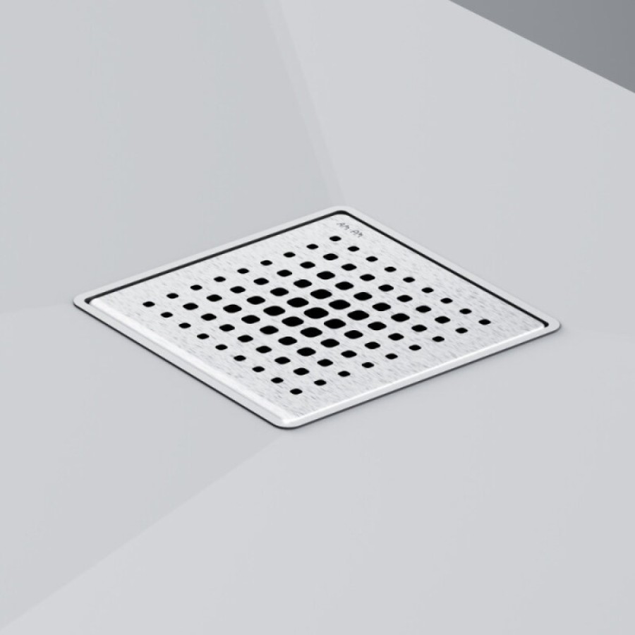 Дренажный трап Am.Pm MasterFlow W01BD-P11-010-01SB, 10 см, с перфорированной решеткой, цвет стальной матовый