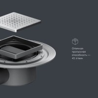 Дренажный трап Am.Pm MasterFlow W01BD-P11-010-01SB, 10 см, с перфорированной решеткой, цвет стальной матовый