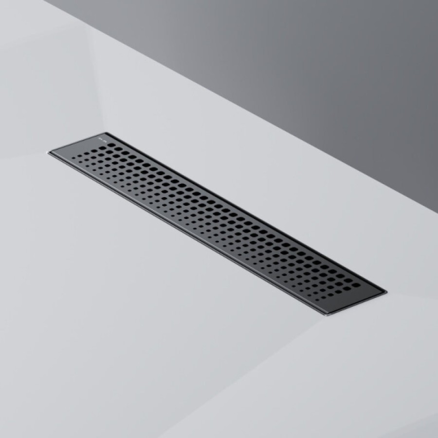 Дренажный канал Am.Pm MasterFlow W01SC-P11-040-01BM, 40 см, с перфорированной решеткой, цвет черный матовый