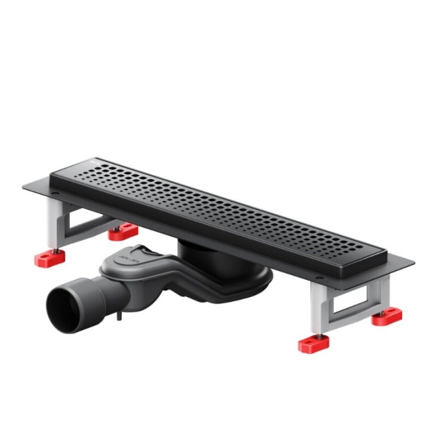 Дренажный канал Am.Pm MasterFlow W01SC-P11-040-01BM, 40 см, с перфорированной решеткой, цвет черный матовый