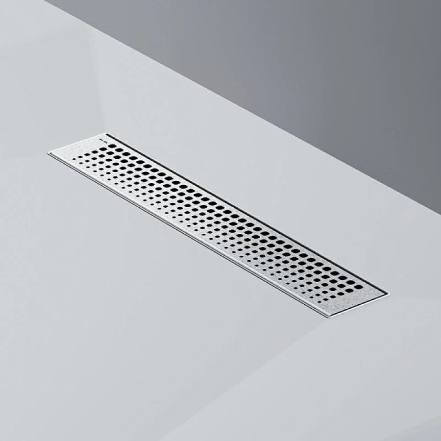 Дренажный канал Am.Pm MasterFlow W01SC-P11-040-01SB, 40 см, с перфорированной решеткой, цвет стальной матовый