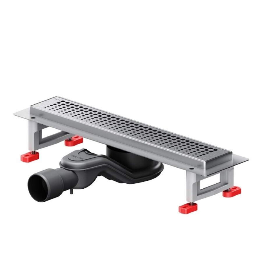 Дренажный канал Am.Pm MasterFlow W01SC-P11-040-01SB, 40 см, с перфорированной решеткой, цвет стальной матовый