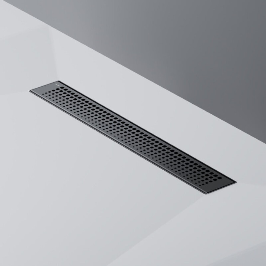 Дренажный канал Am.Pm MasterFlow W01SC-P11-050-01BM, 50 см, с перфорированной решеткой, цвет черный матовый
