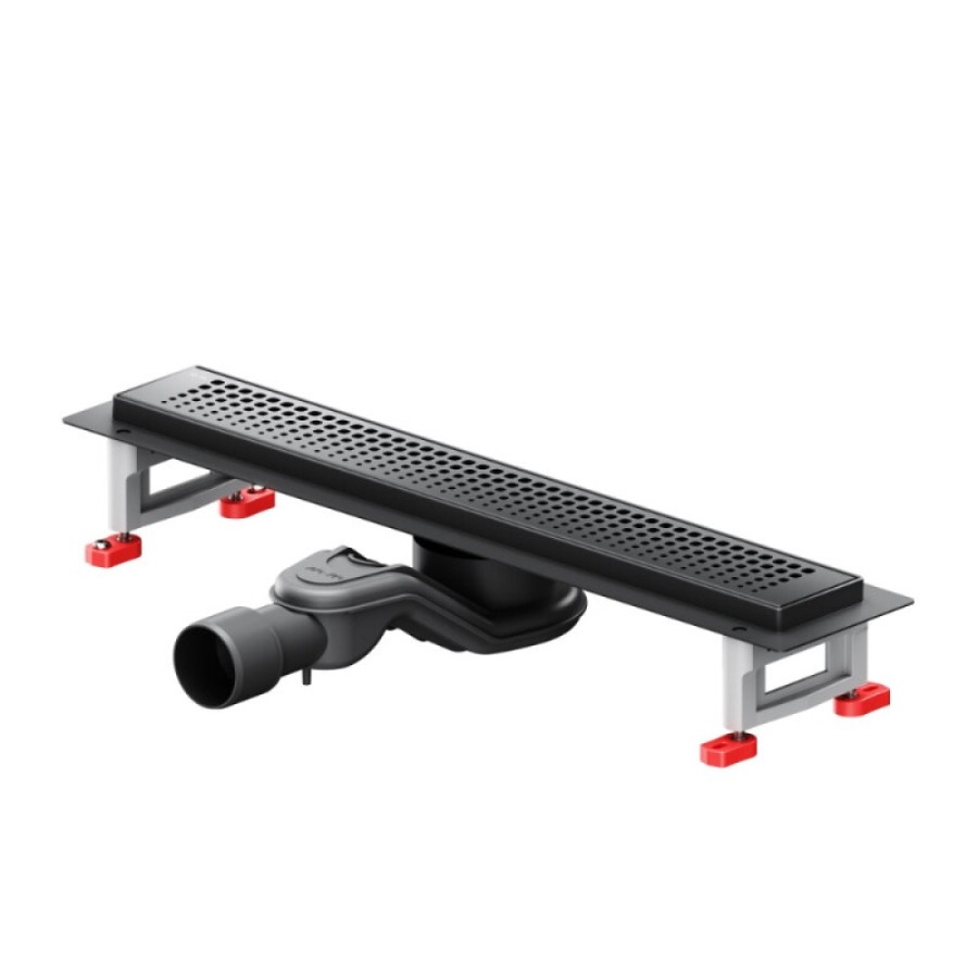 Дренажный канал Am.Pm MasterFlow W01SC-P11-050-01BM, 50 см, с перфорированной решеткой, цвет черный матовый