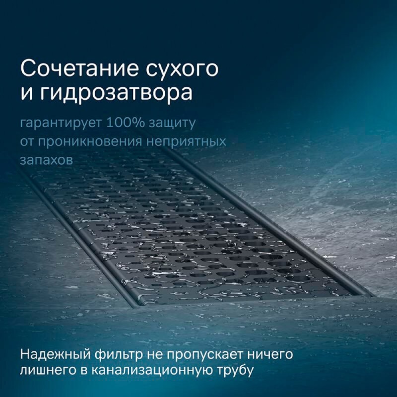 Дренажный канал Am.Pm MasterFlow W01SC-P11-050-01BM, 50 см, с перфорированной решеткой, цвет черный матовый