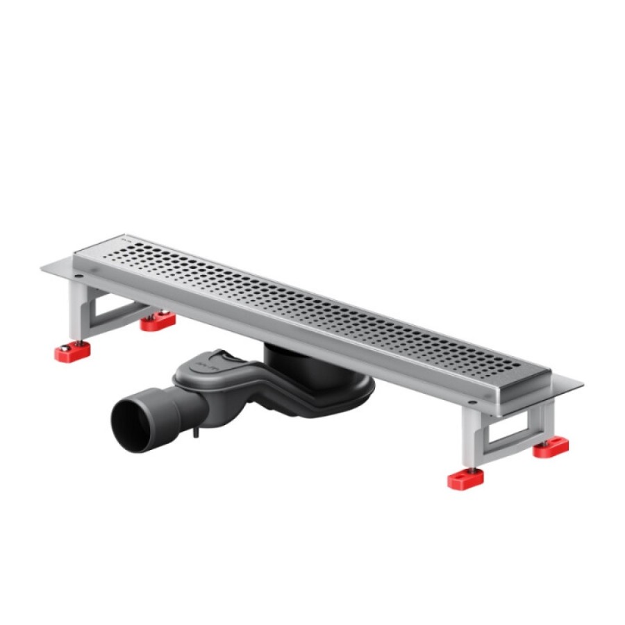 Дренажный канал Am.Pm MasterFlow W01SC-P11-050-01SB, 50 см, с перфорированной решеткой, цвет стальной матовый