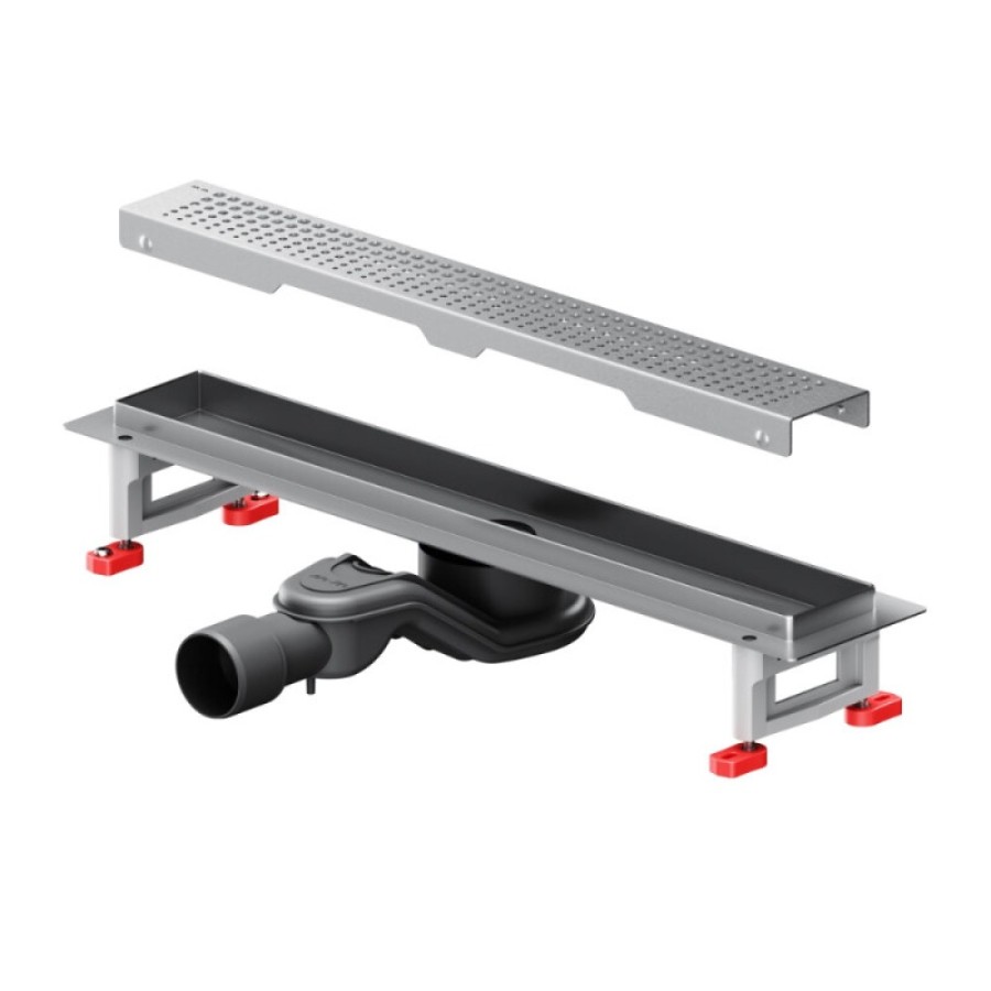 Дренажный канал Am.Pm MasterFlow W01SC-P11-050-01SB, 50 см, с перфорированной решеткой, цвет стальной матовый