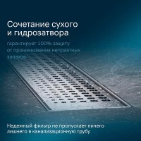 Дренажный канал Am.Pm MasterFlow W01SC-P11-050-01SB, 50 см, с перфорированной решеткой, цвет стальной матовый