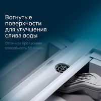 Дренажный канал Am.Pm MasterFlow W01SC-P11-050-01SB, 50 см, с перфорированной решеткой, цвет стальной матовый