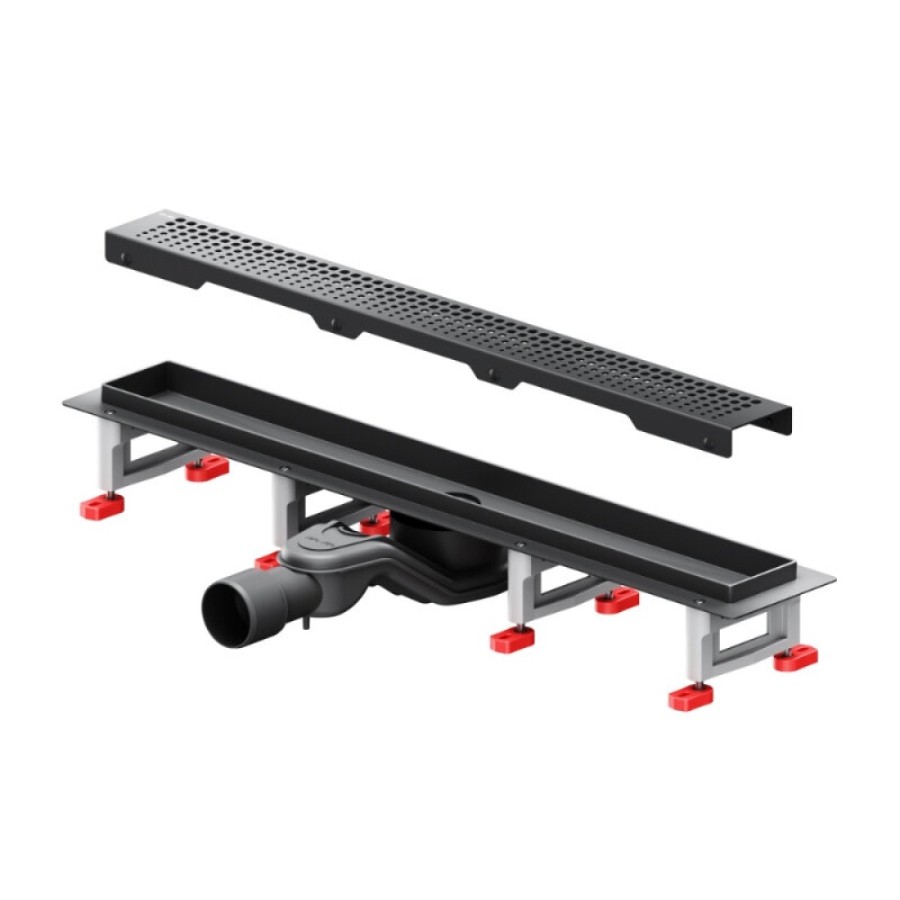 Дренажный канал Am.Pm MasterFlow W01SC-P11-060-01BM, 60 см, с перфорированной решеткой, цвет черный матовый