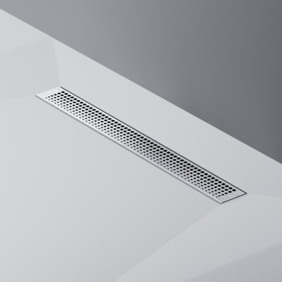Дренажный канал Am.Pm MasterFlow W01SC-P11-060-01SB, 60 см, с перфорированной решеткой, цвет стальной матовый