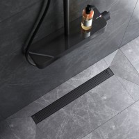 Дренажный канал Am.Pm MasterFlow W01SC-P11-070-01BM, 70 см, с перфорированной решеткой, цвет черный матовый