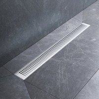 Дренажный канал Am.Pm MasterFlow W01SC-P11-070-01SB, 70 см, с перфорированной решеткой, цвет стальной матовый