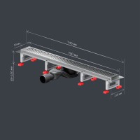 Дренажный канал Am.Pm MasterFlow W01SC-P11-070-01SB, 70 см, с перфорированной решеткой, цвет стальной матовый
