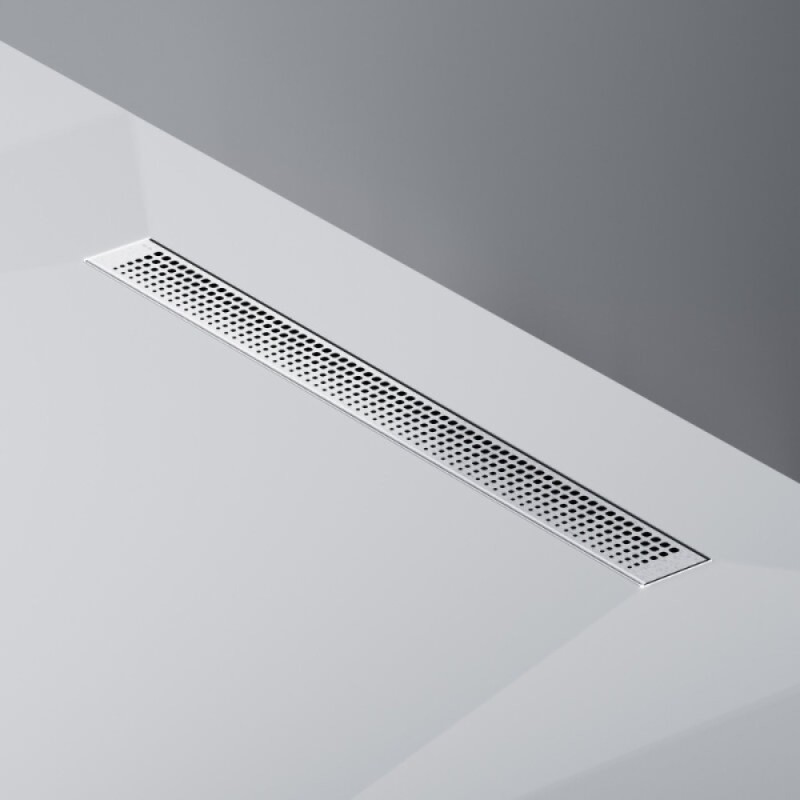 Дренажный канал Am.Pm MasterFlow W01SC-P11-070-01SB, 70 см, с перфорированной решеткой, цвет стальной матовый