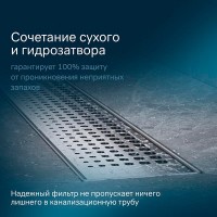 Дренажный канал Am.Pm MasterFlow W01SC-P11-070-01SB, 70 см, с перфорированной решеткой, цвет стальной матовый