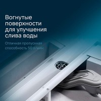 Дренажный канал Am.Pm MasterFlow W01SC-P11-070-01SB, 70 см, с перфорированной решеткой, цвет стальной матовый
