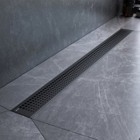 Дренажный канал Am.Pm MasterFlow W01SC-P11-080-01BM, 80 см, с перфорированной решеткой, цвет черный матовый