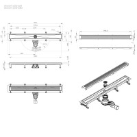 Дренажный канал Am.Pm MasterFlow W01SC-P11-080-01BM, 80 см, с перфорированной решеткой, цвет черный матовый