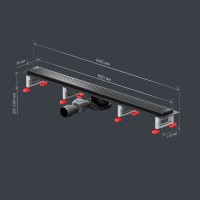 Дренажный канал Am.Pm MasterFlow W01SC-P11-080-01BM, 80 см, с перфорированной решеткой, цвет черный матовый