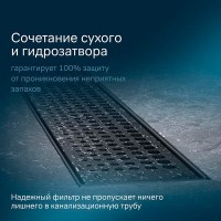 Дренажный канал Am.Pm MasterFlow W01SC-P11-080-01BM, 80 см, с перфорированной решеткой, цвет черный матовый