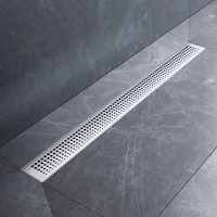 Дренажный канал Am.Pm MasterFlow W01SC-P11-080-01SB, 80 см, с перфорированной решеткой, цвет стальной матовый