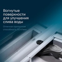 Дренажный канал Am.Pm MasterFlow W01SC-P11-080-01SB, 80 см, с перфорированной решеткой, цвет стальной матовый