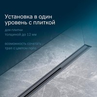 Дренажный канал Am.Pm MasterFlow W01SC-S11-060-05BM, 60 см, с щелевой вставкой, цвет черный матовый