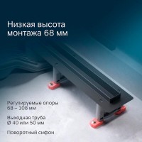 Дренажный канал Am.Pm MasterFlow W01SC-S11-060-05BM, 60 см, с щелевой вставкой, цвет черный матовый
