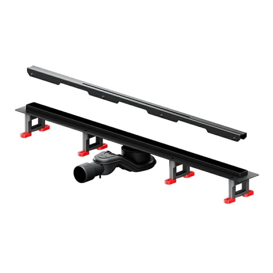 Дренажный канал Am.Pm MasterFlow W01SC-S11-080-05BM, 80 см, с щелевой вставкой, цвет черный матовый