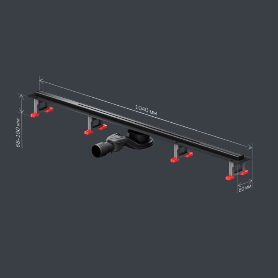 Дренажный канал Am.Pm MasterFlow W01SC-S11-100-05BM, 100 см, с решеткой, цвет черный матовый