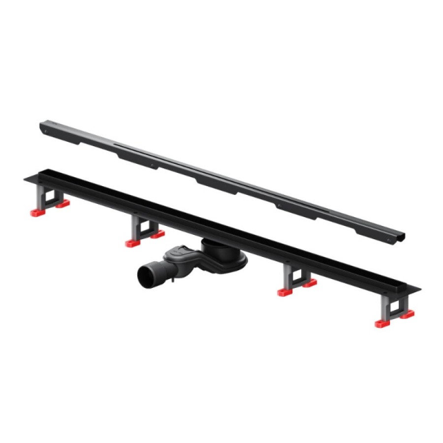 Дренажный канал Am.Pm MasterFlow W01SC-S11-100-05BM, 100 см, с решеткой, цвет черный матовый