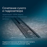 Дренажный канал Am.Pm MasterFlow W01SC-S11-100-05BM, 100 см, с решеткой, цвет черный матовый