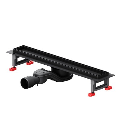 Дренажный канал Am.Pm MasterFlow W01SC-U11-050-04BM, 50 см, с решеткой под плитку, цвет черный матовый