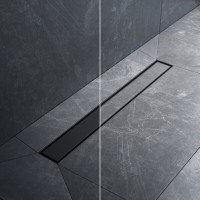 Дренажный канал Am.Pm MasterFlow W01SC-U11-060-04BM, 60 см, с решеткой под плитку, цвет черный матовый