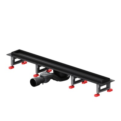 Дренажный канал Am.Pm MasterFlow W01SC-U11-070-04BM, 70 см, с решеткой под плитку, цвет черный матовый