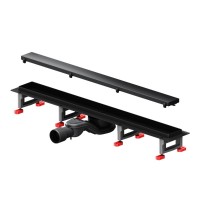 Дренажный канал Am.Pm MasterFlow W01SC-U11-070-04BM, 70 см, с решеткой под плитку, цвет черный матовый