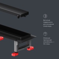 Дренажный канал Am.Pm MasterFlow W01SC-U11-070-04BM, 70 см, с решеткой под плитку, цвет черный матовый